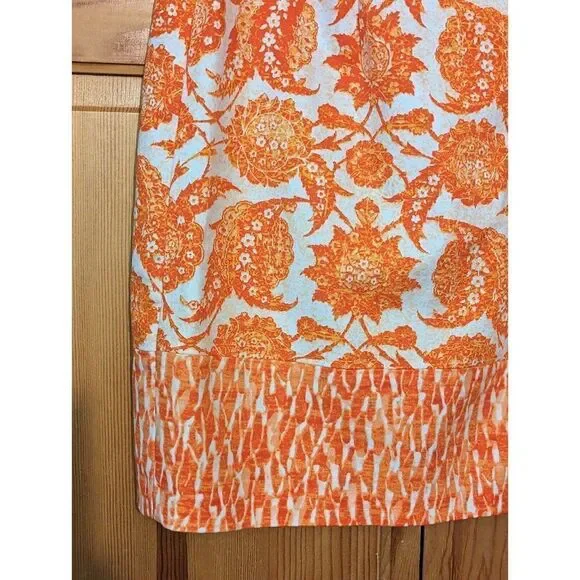 Michael Kors MIni Stretch Cotton Pencil Skirt Clementine Paisley - Picture 11 of 11